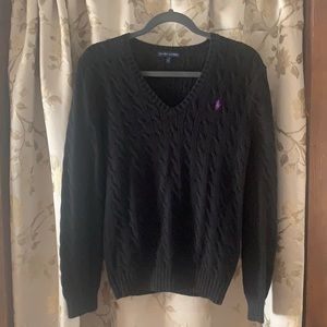 Black Ralph Lauren cable knit sweater